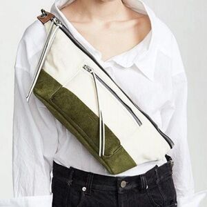 RAG & BONE ELLIOT FANNY PACK Crossbody Bumbag Belt Bag Satchel Olive & Cream